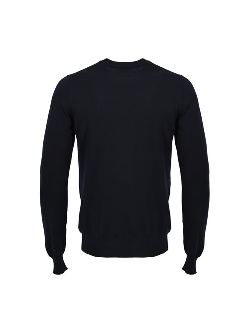 Maglia girocollo in filato di cotone Blu notte Alpha studio | AU-5000C1001